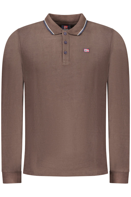 NORWAY 1963 POLO MANICHE LUNGHE UOMO MARRONE