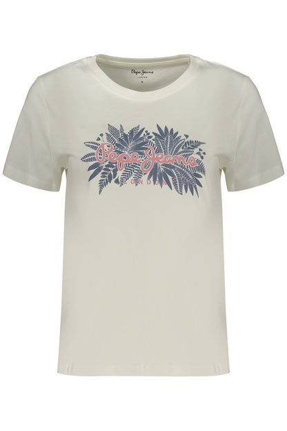 PEPE JEANS T-SHIRT MANICHE CORTE DONNA BIANCO