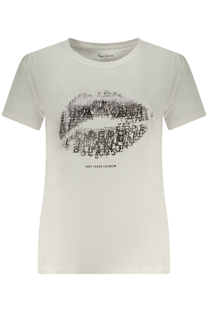 PEPE JEANS T-SHIRT MANICHE CORTE DONNA BIANCO
