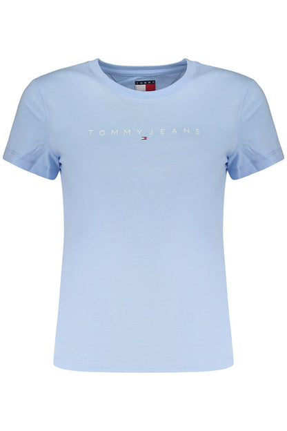 TOMMY HILFIGER T-SHIRT MANICHE CORTE DONNA AZZURRO