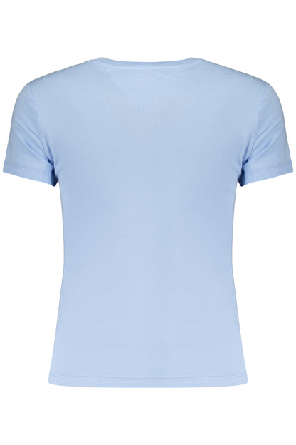 TOMMY HILFIGER T-SHIRT MANICHE CORTE DONNA AZZURRO