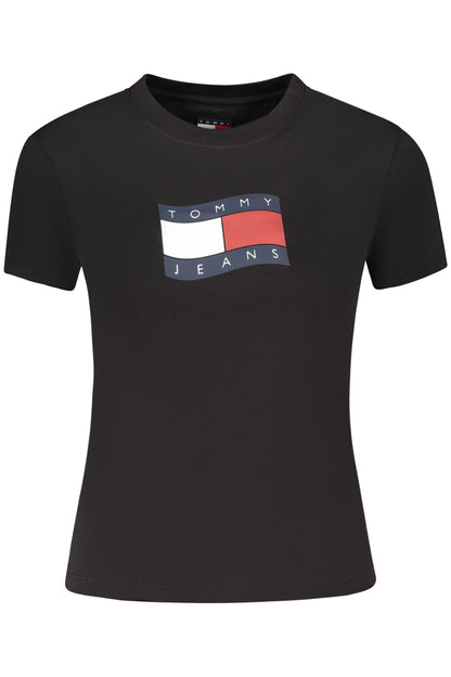 TOMMY HILFIGER T-SHIRT MANICHE CORTE DONNA NERO