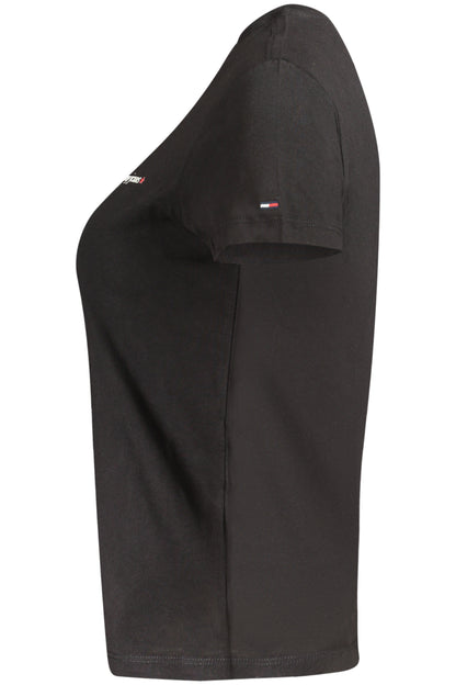 TOMMY HILFIGER T-SHIRT MANICHE CORTE DONNA NERO