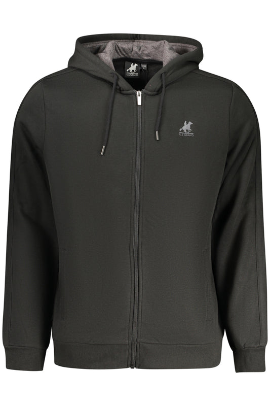U.S. GRAND FELPA CON ZIP UOMO NERO