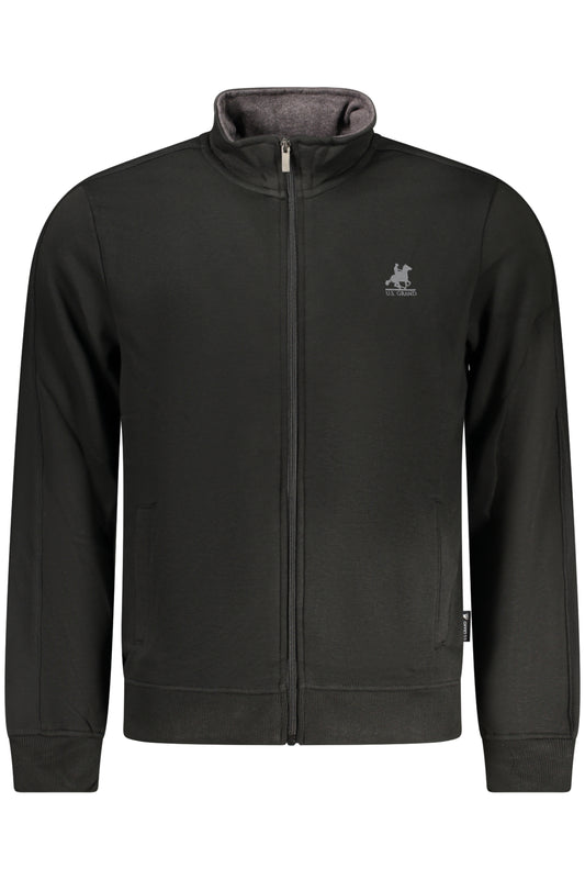 U.S. GRAND FELPA CON ZIP UOMO NERO