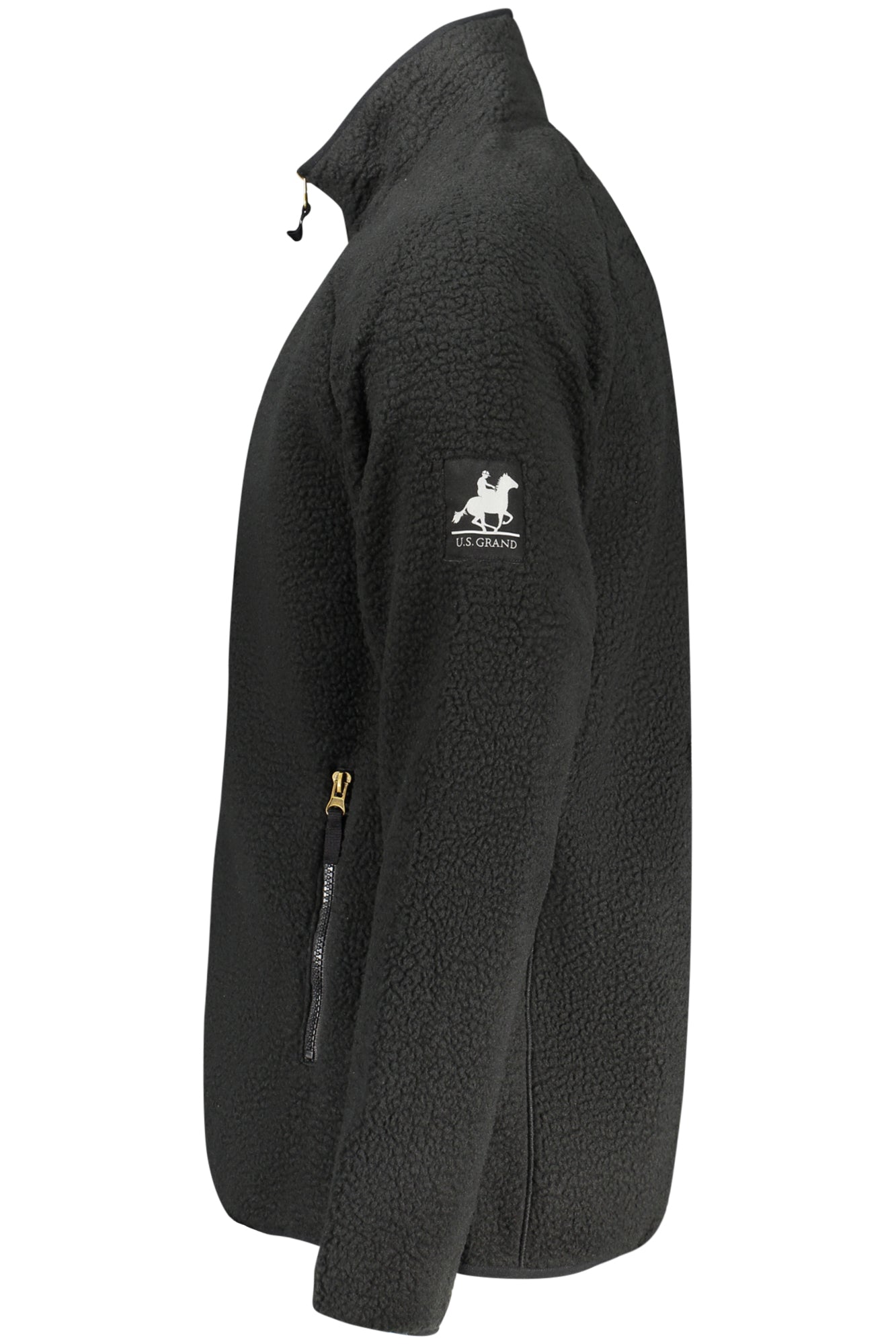 U.S. GRAND FELPA CON ZIP UOMO NERO