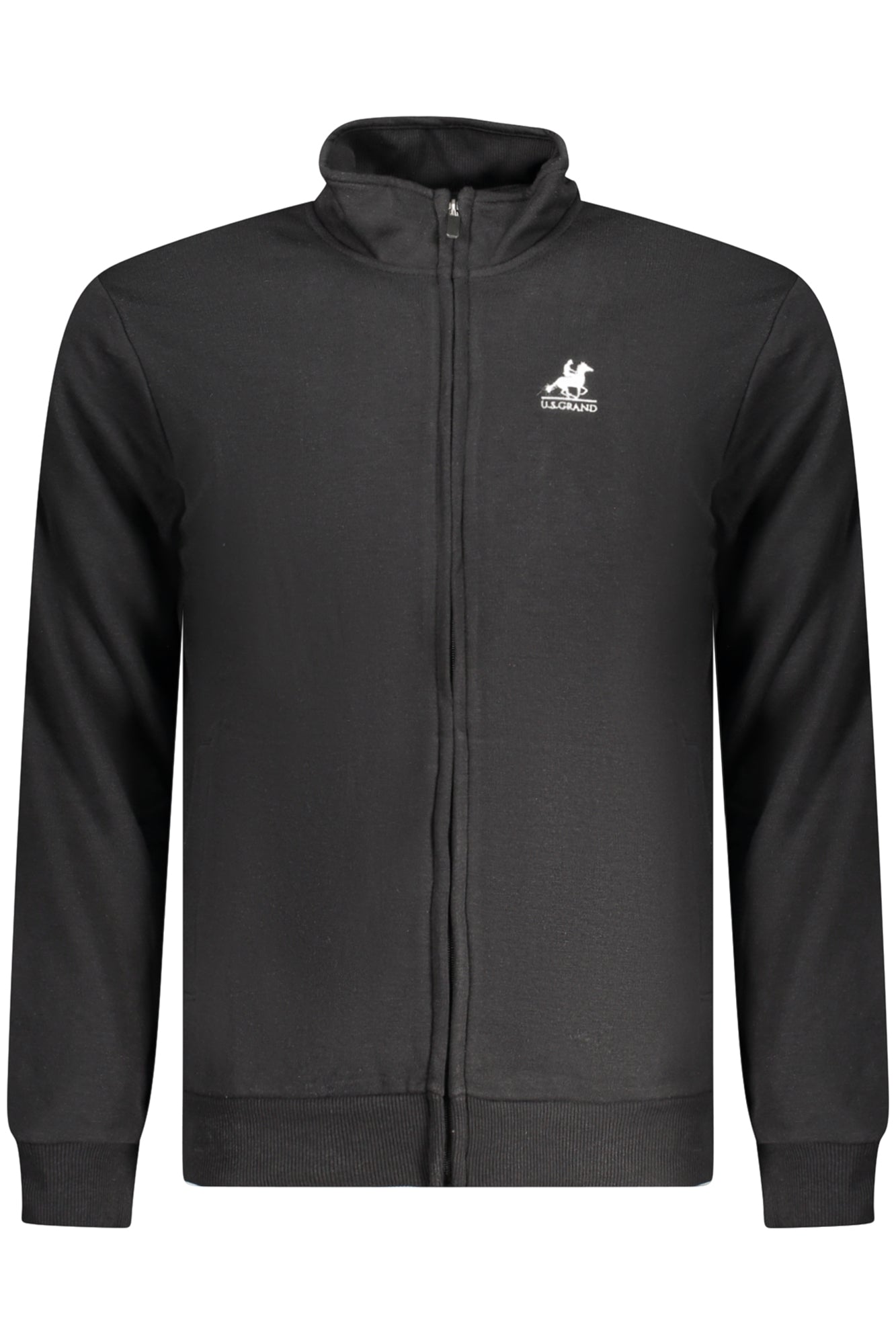 U.S. GRAND POLO U.S. GRAND POLO FELPA CON ZIP UOMO NERO