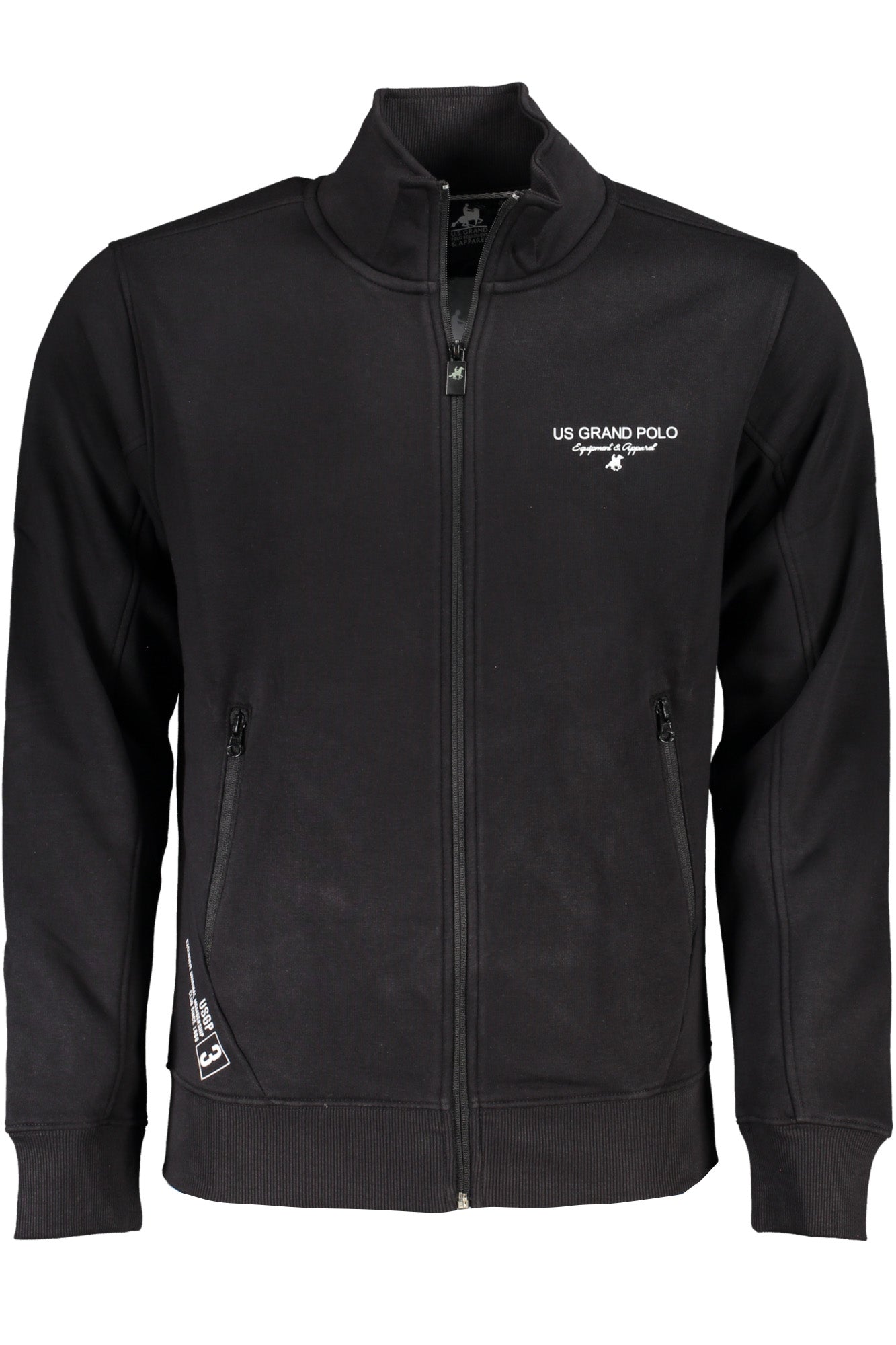U.S. GRAND FELPA CON ZIP UOMO NERO