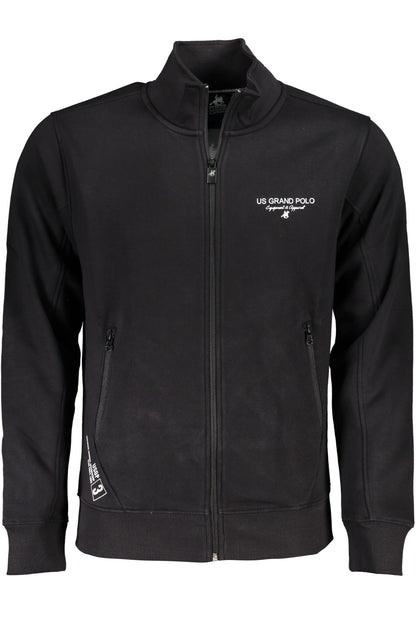 U.S. GRAND FELPA CON ZIP UOMO NERO