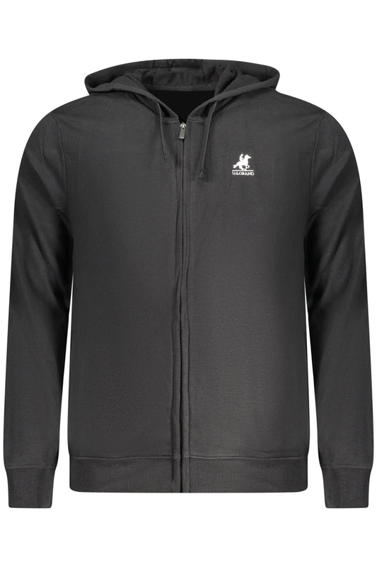 U.S. GRAND FELPA CON ZIP UOMO NERO