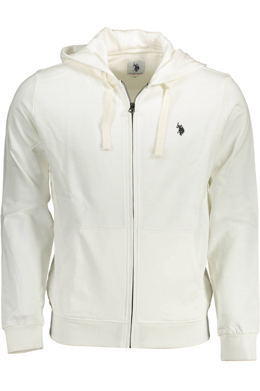 U.S. POLO FELPA CON ZIP UOMO BIANCO