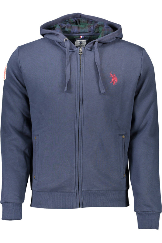 U.S. POLO FELPA CON ZIP UOMO BLU