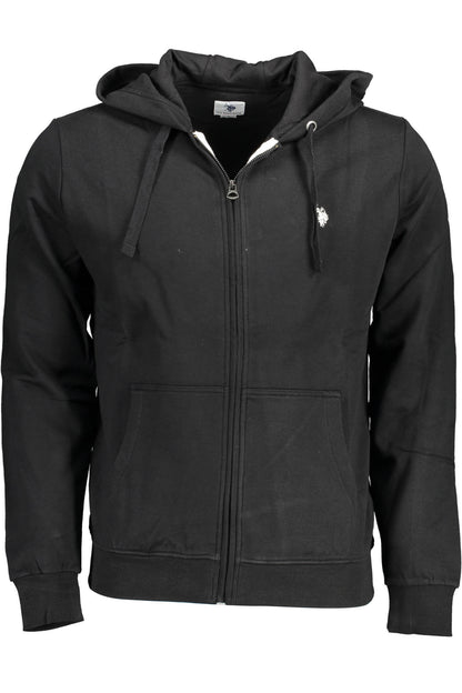 U.S. POLO FELPA CON ZIP UOMO NERO