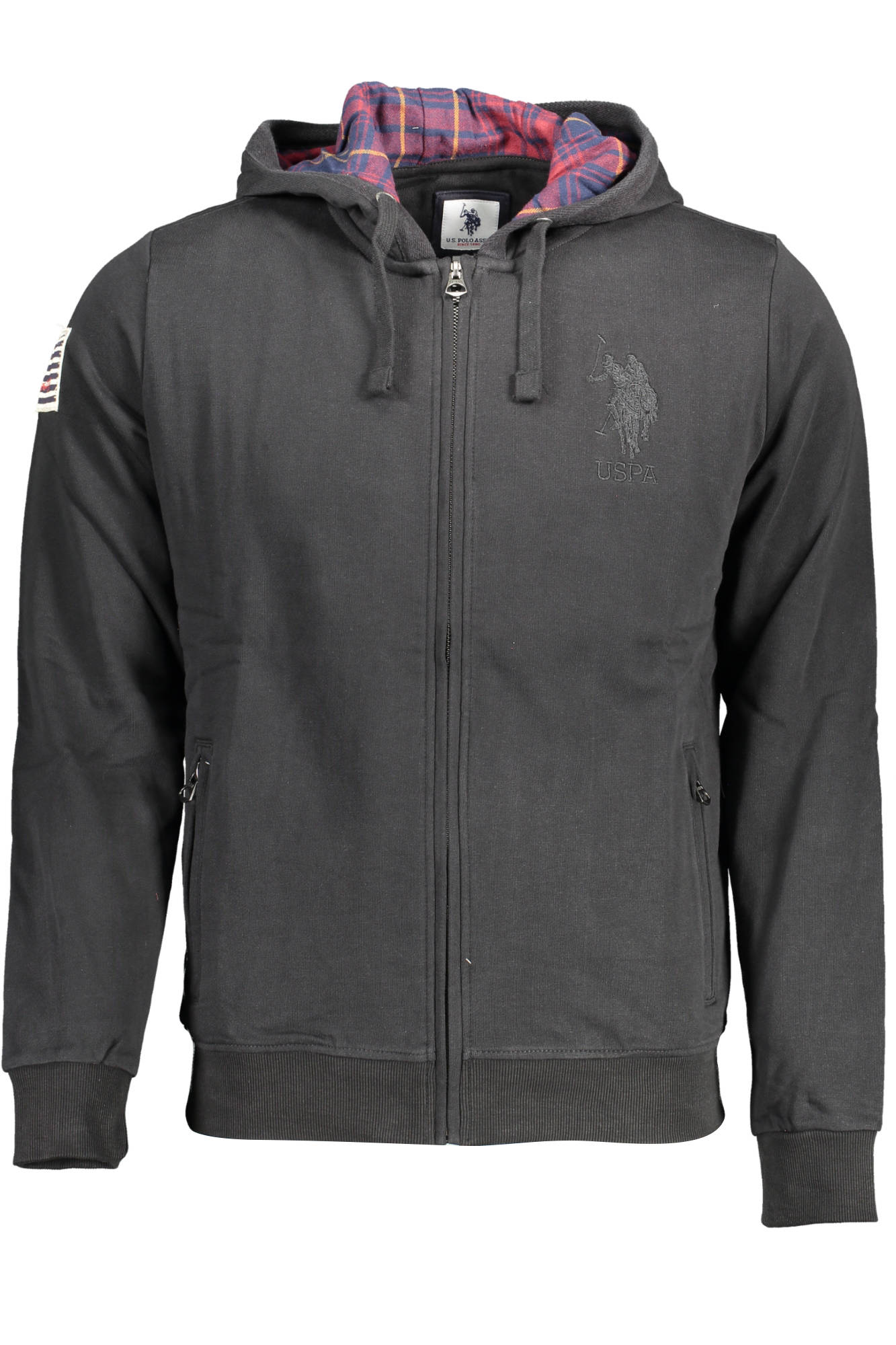 U.S. POLO FELPA CON ZIP UOMO NERO