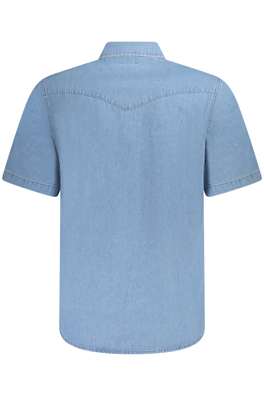 WRANGLER CAMICIA MANICHE CORTE UOMO AZZURRO